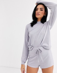 Синий пижамный комплект с шортами Missguided