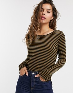 Лонгслив в полоску Maison Scotch-Коричневый