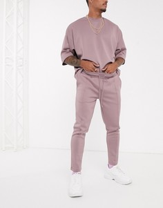 Фиолетовые суженные книзу джоггеры с защипами от комплекта ASOS DESIGN-Фиолетовый