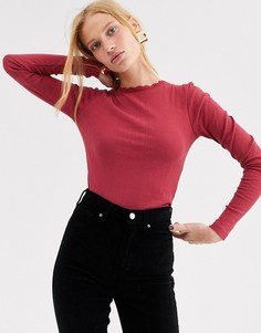 Лонгслив в рубчик Topshop-Розовый