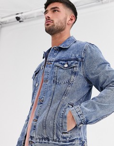 Синяя джинсовая куртка классического кроя New Look-Синий
