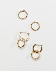 Набор серег-колец Pieces-Золотой