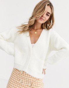 Фактурный кардиган цвета слоновой кости Miss Selfridge-Кремовый