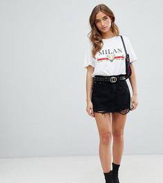 Черная джинсовая мини-юбка Missguided Petite-Черный