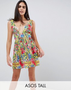 Пляжное платье с цветочным принтом ASOS DESIGN tall-Мульти