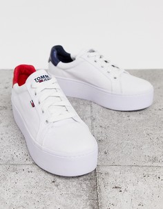 Кроссовки на платформе с логотипом-флагом Tommy Jeans-Белый