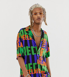 Рубашка с отложным воротником и повторяющимся логотипом Reclaimed Vintage-Черный