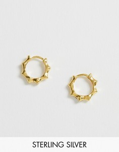 Серьги-кольца из позолоченного серебра ASOS DESIGN-Золотой