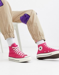 Розовые замшевые кеды Converse Chuck 70-Розовый