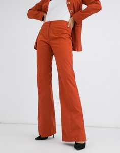 Строгие широкие брюки Unique21-Оранжевый