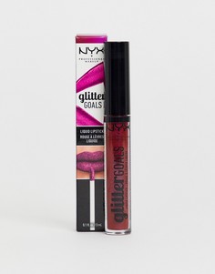 Жидкая губная помада с блестками NYX Professional Makeup - Glitter Goals (Bloodstone)-Фиолетовый