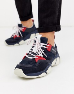Темно-синие кроссовки на толстой подошве в стиле ретро Tommy Hilfiger-Темно-синий