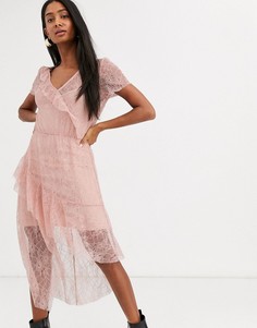Розовое кружевное платье Stradivarius-Розовый