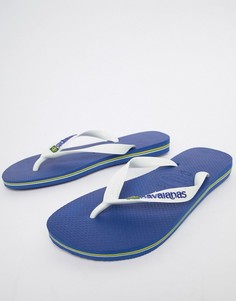 Синие шлепанцы с логотипом Havaianas Brasil-Синий