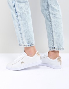 Белые кроссовки с золотистой отделкой Lacoste Carnaby Evo 118-Белый