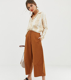 Повседневные брюки с широкими штанинами ASOS DESIGN-Светло-коричневый