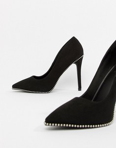 Туфли на высоком каблуке с острым носом Qupid-Черный