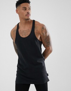 Черная удлиненная майка-борцовка D-Struct-Черный