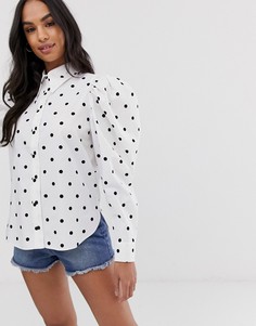 Oversize-рубашка в горошек с длинными рукавами ASOS DESIGN-Мульти