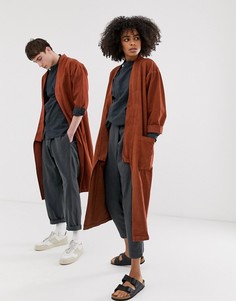 Пальто-кимоно в стиле унисекс из органического хлопка и конопли Seeker-Коричневый