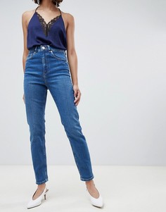 Темно-синие джинсы в винтажном стиле с завышенной талией ASOS DESIGN-Синий