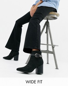 Ботинки в стиле вестерн на каблуке Lost Ink Wide Fit-Черный