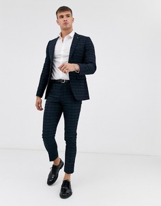 Черные брюки скинни в клетку Burton Menswear-Черный