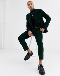 Зеленые вельветовые брюки River Island-Зеленый