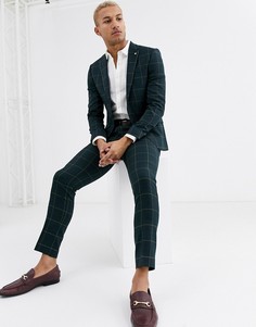 Брюки в клетку зеленого цвета River Island-Зеленый