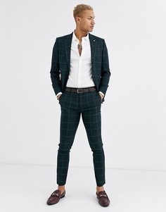 Пиджак в клетку зеленого цвета River Island-Зеленый