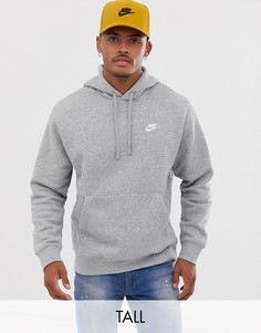 Худи серого цвета Nike Tall - Club-Серый