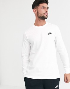 Белая футболка с длинным рукавом Nike Club-Белый