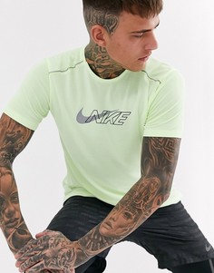 Футболка с принтом логотипа-галочки Nike Running Miler-Желтый