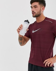 Бордовая футболка с логотипом-галочкой Nike Running Miler-Красный