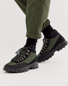 Черно-зеленые ботинки на шнуровке ASOS DESIGN-Зеленый