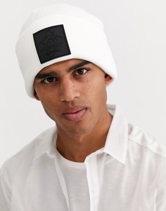 Белая шапка-бини с нашивкой ASOS DESIGN-Белый