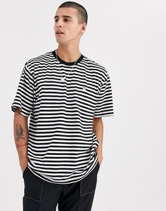 Черная футболка в полоску Obey 89-Черный