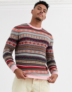 Джемпер из овечьей шерсти с узором Фэйр-Айл ASOS DESIGN-Мульти