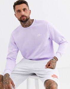 Сиреневый свитшот с круглым вырезом Nike Club-Фиолетовый