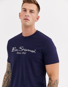 Футболка с большим логотипом Ben Sherman-Темно-синий