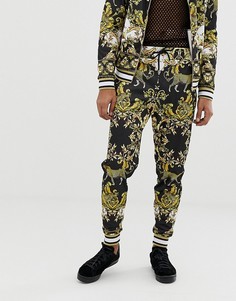 Джоггеры с леопардовым принтом Jaded London-Черный