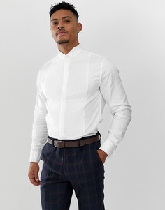 Рубашка зауженного кроя из сатина ASOS DESIGN-Белый