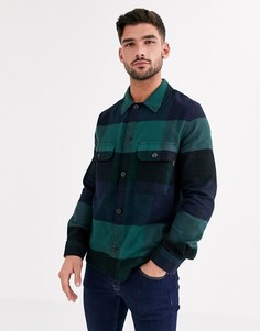 Сине-зеленая фланелевая рубашка в клетку PS Paul Smith-Темно-синий