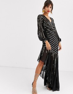 Платье макси ASOS DESIGN Starburst-Черный