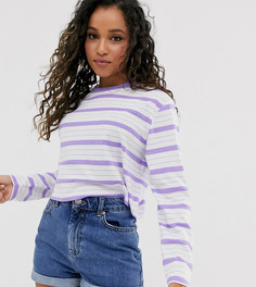 Укороченный лонгслив в полоску ASOS DESIGN Petite-Мульти
