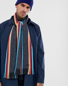 Темно-серый шарф с полосками Paul Smith