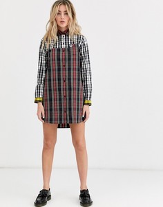 Платье в клетку тартан Fred Perry-Черный