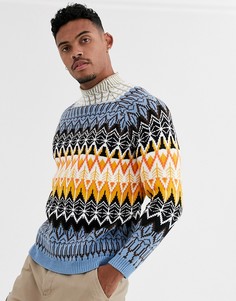 Синяя водолазка с узором Фэйр-Айл ASOS DESIGN-Мульти