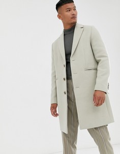 Белое пальто с добавлением шерсти ASOS DESIGN-Белый