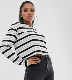 Укороченный лонгслив в полоску ASOS DESIGN Petite-Мульти